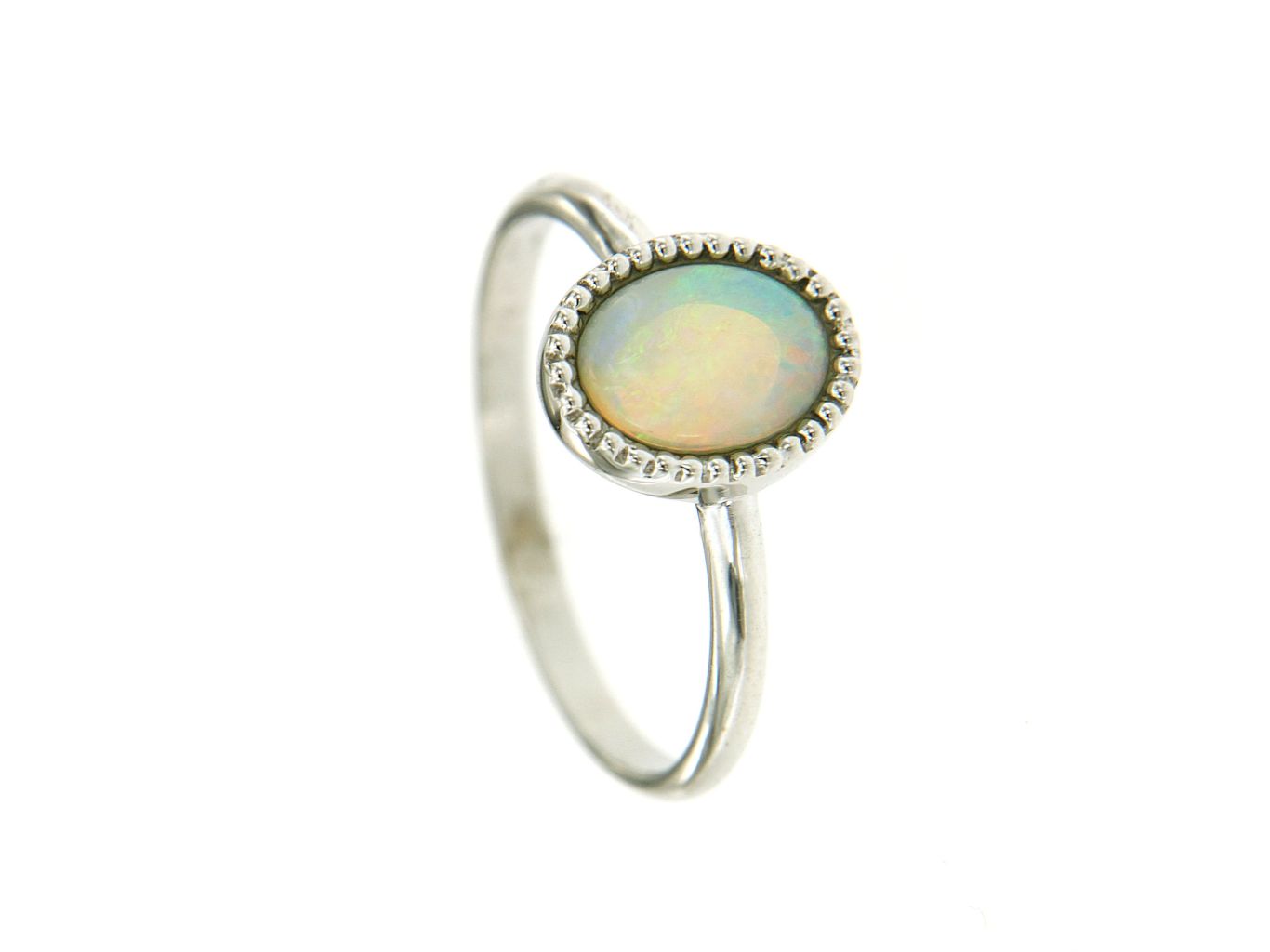 Ring Weissgold 750 mit Opal (Australien)