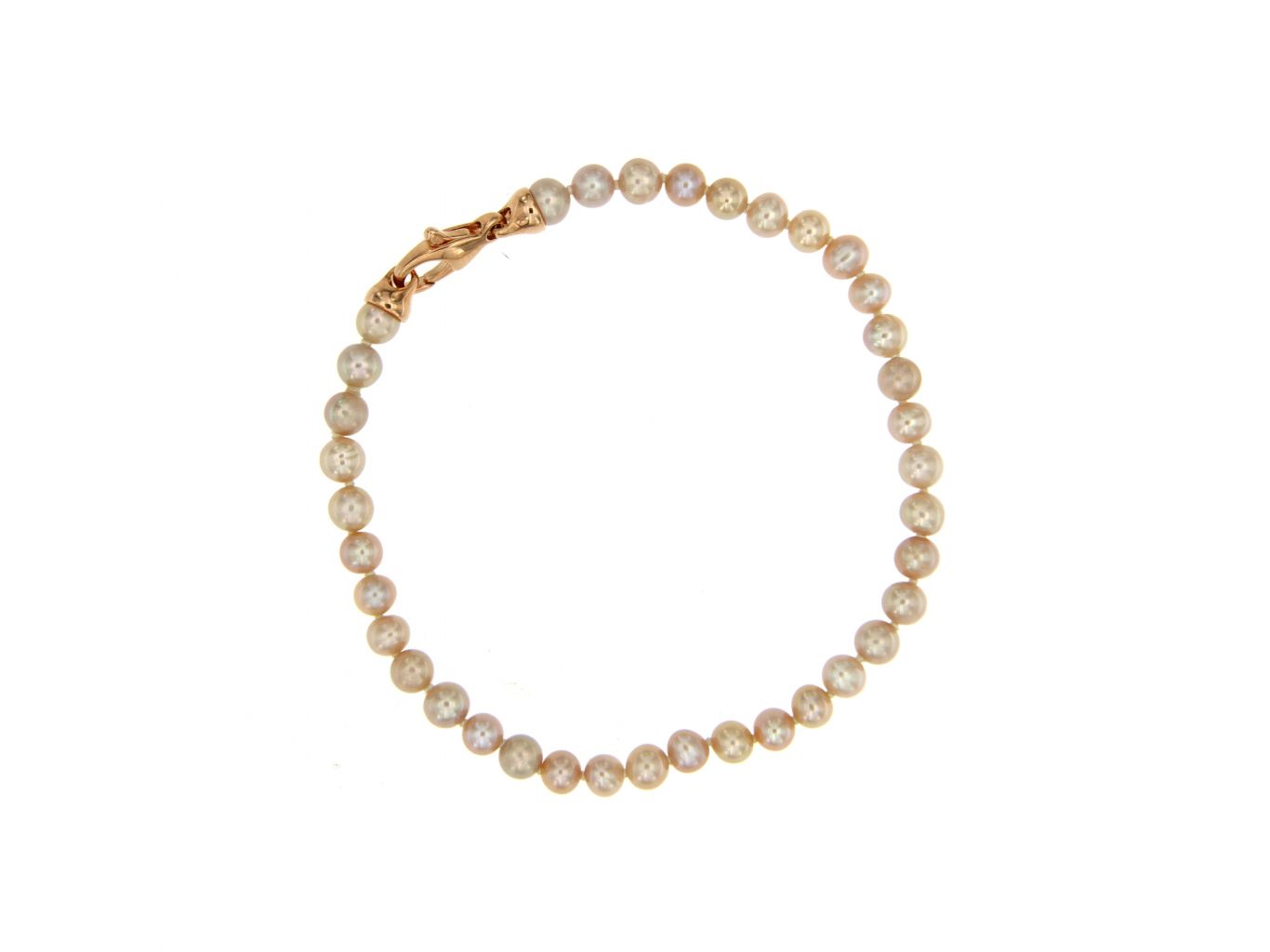 Bracciale in perle coltivate 4 mm, chiusura argento 925