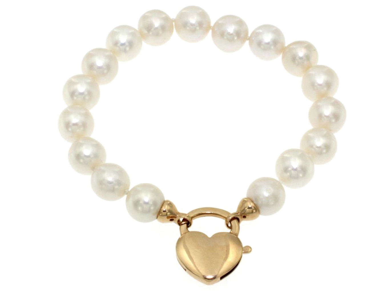 TreasureBay Bracciale Di Perle D'Acqua Dolce, 8-9 Mm, Lunghezza 19 Cm, Con Scatola Regalo