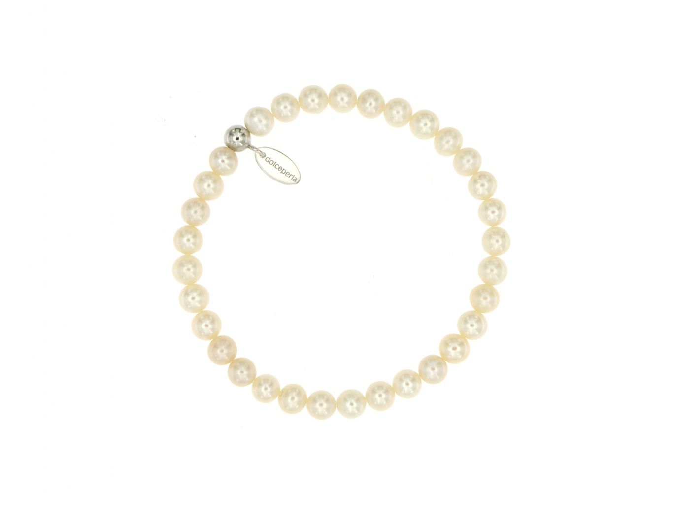 Bracciale in perle coltivate con inserto in argento 925 su elastico