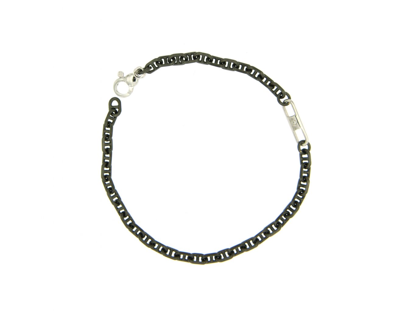 Armband Silber 925 schwarzrhodiniert mit weissem Diamant