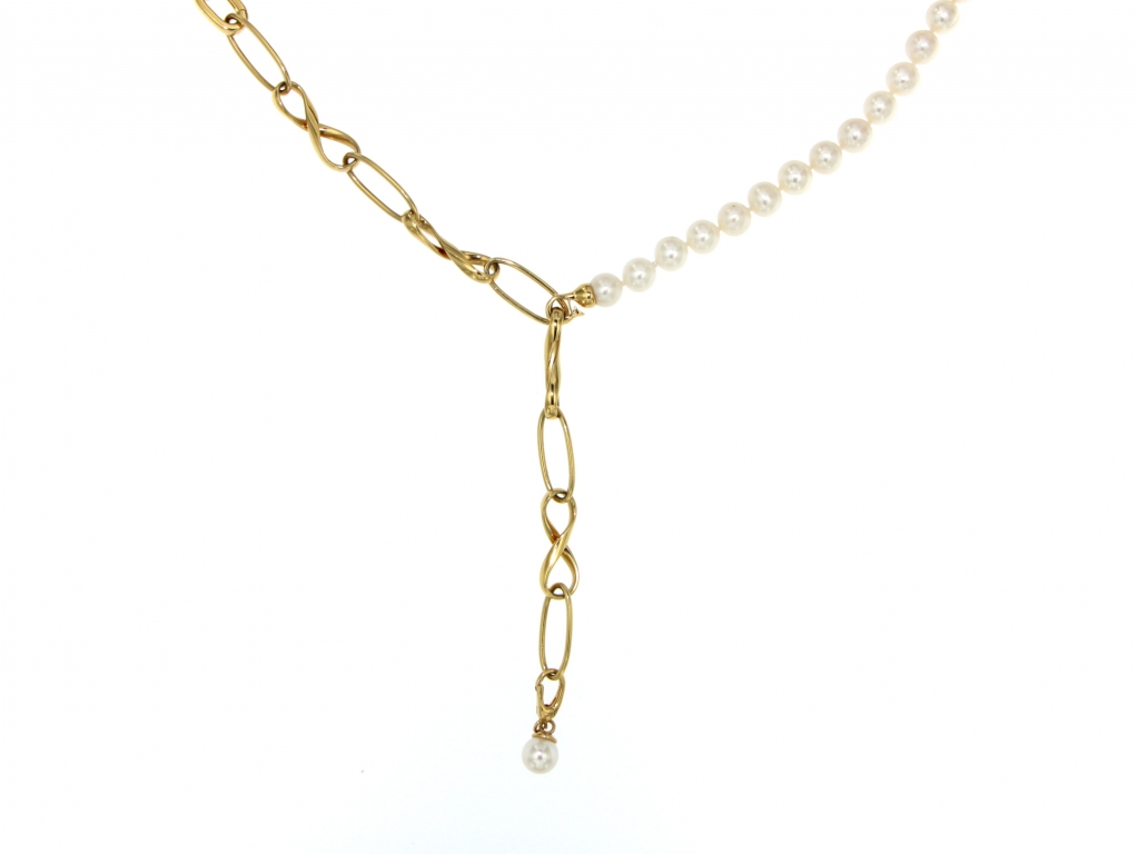 Collana in perle coltivate in acqua dolce con chiusura argento 925 placcata oro - 4