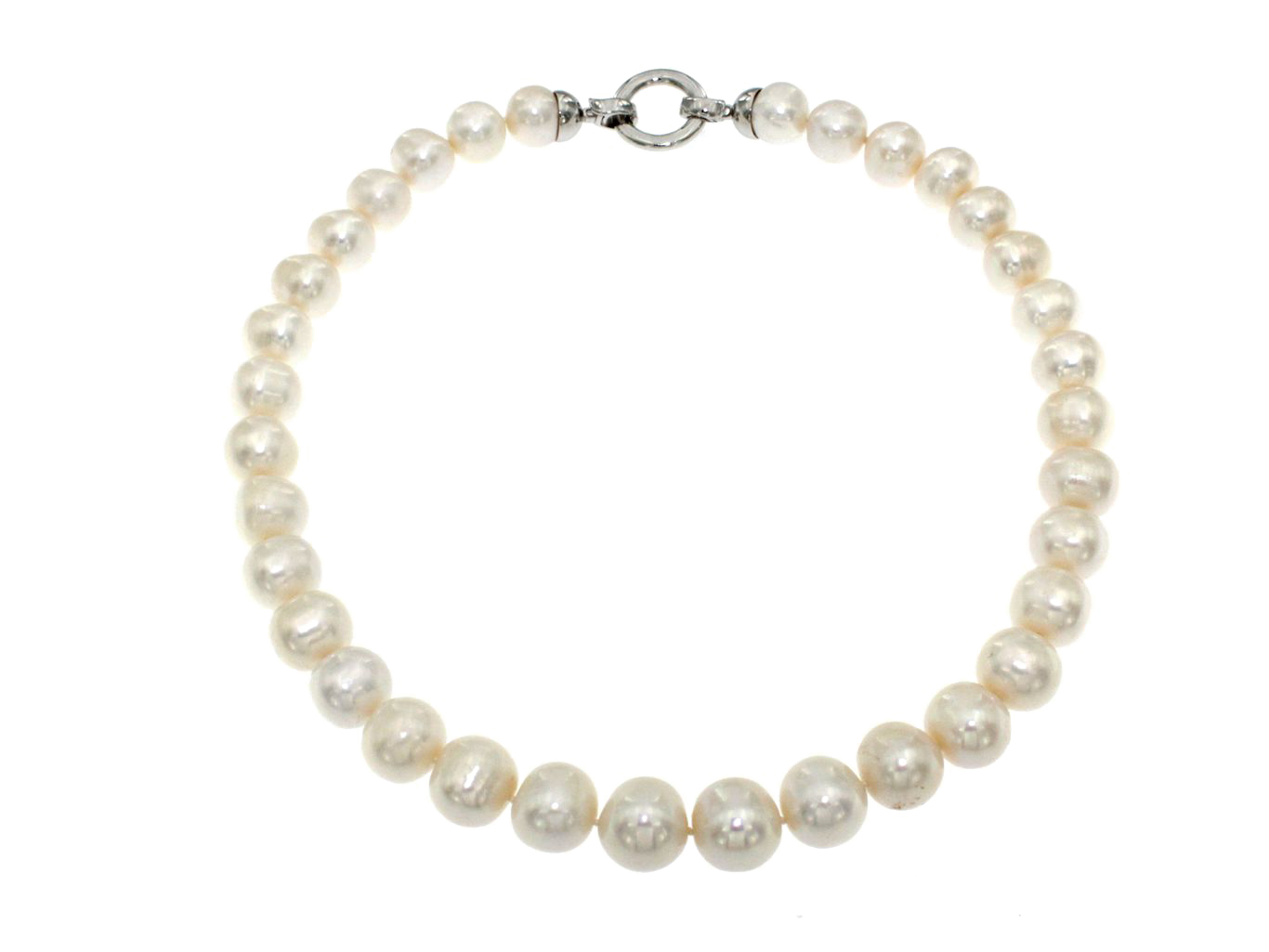 Collana in perle coltivate in acqua dolce con chiusura argento 925