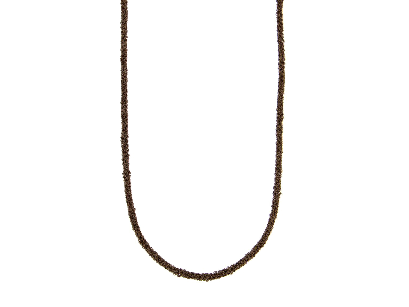 Collana in argento 925 rodiato marrone, intrecciata 5 mm