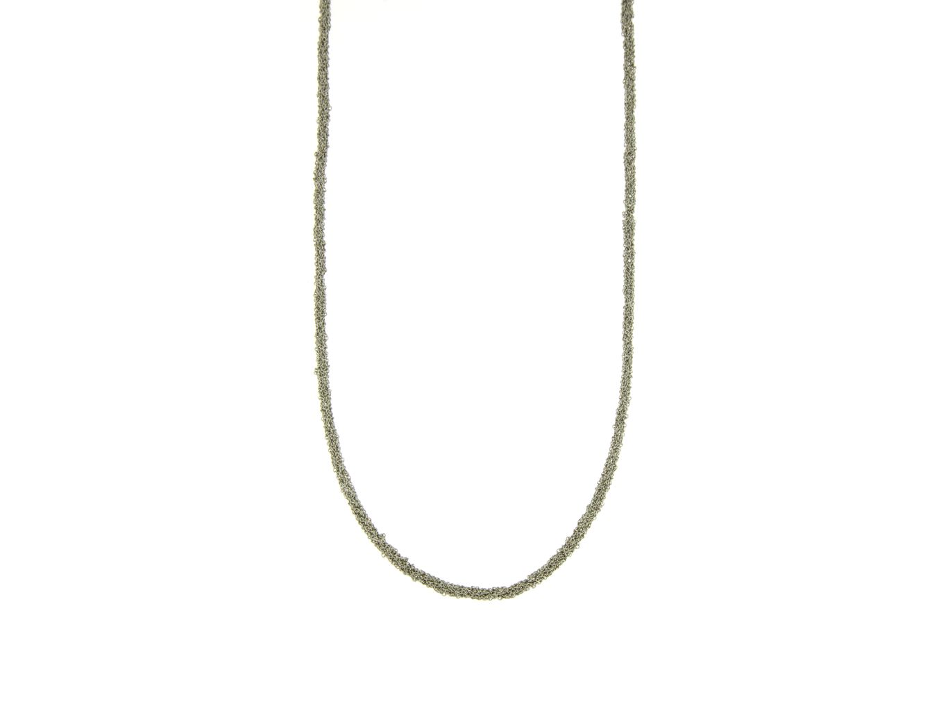 Collana argento 925 rodiato con ciondolo oro bianco 750 con perle coltivate - 4