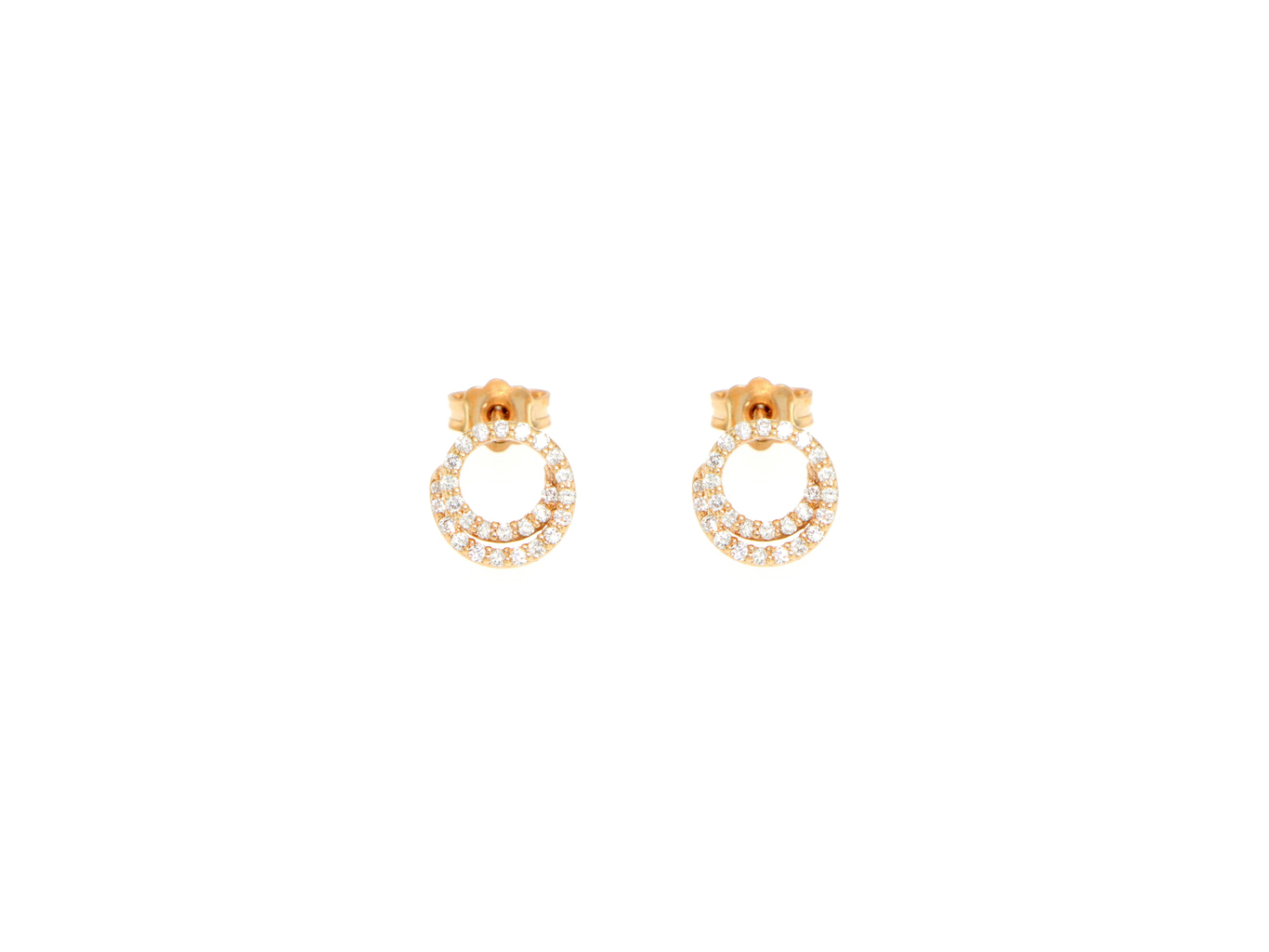 Orecchini oro rosa 750 con spirale con diamanti 0.40 ct