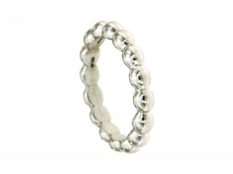 Anello oro bianco 750 a semisfere