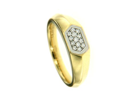Ring Gelbgold 750 mit Diamanten 0.087 Karat