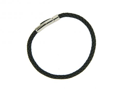 Armband mit Kautschuck geflochten, Verschluss Edelstahl