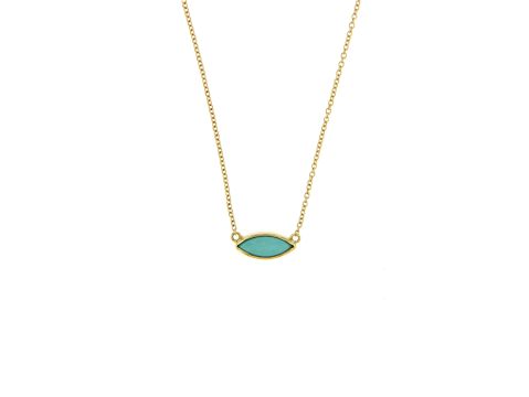 Collana oro giallo 750 con turchese