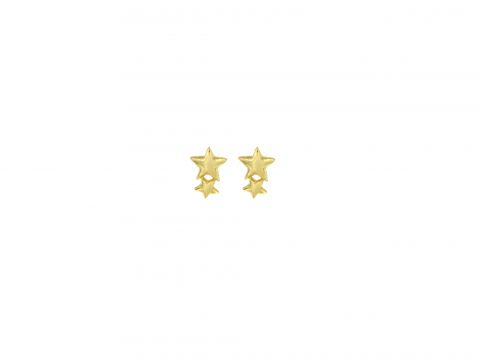 Ohrringe Silber 925 vergoldet mit 2 Sternen