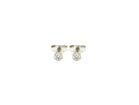Ohrringe Weissgold 750 14 Diamanten 0.094 Karat, Klarheit SI Farbe G